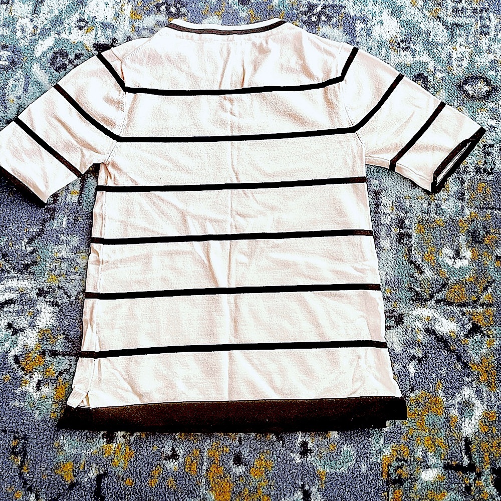Zara knit tee in black & white stripe